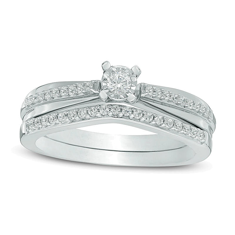 0.25 CT. TW Diamond Bridal Set in Sterling Silver