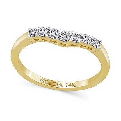 0.25 CT. TW Diamond Seven Stone Contour Wedding Band in 14K Gold