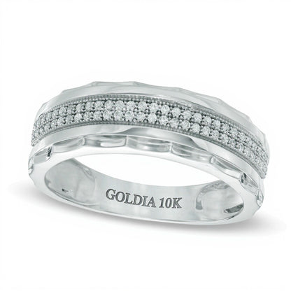 0.2 CT. TW Diamond Double Row Wedding Band in 10K White Gold