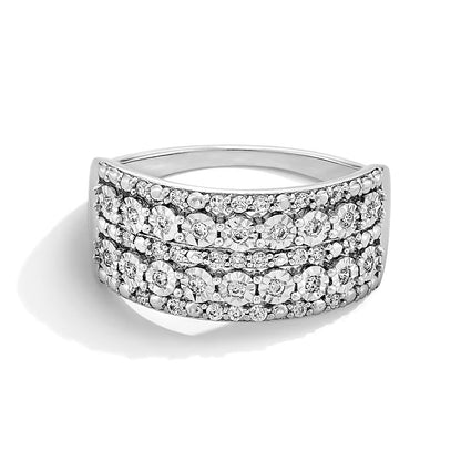 0.25 CT. TW Diamond Multi-Row Band in 10K White Gold