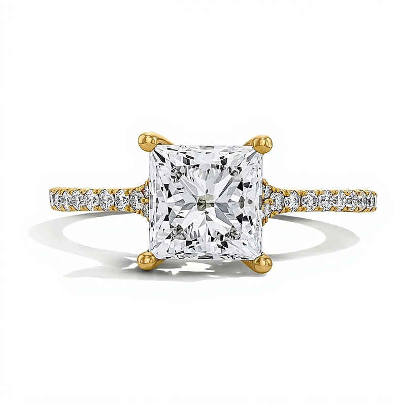 2.25 CT. TW Princess-Cut Lab-Grown Diamond Engagement Ring in 14K Gold (F/VS2)