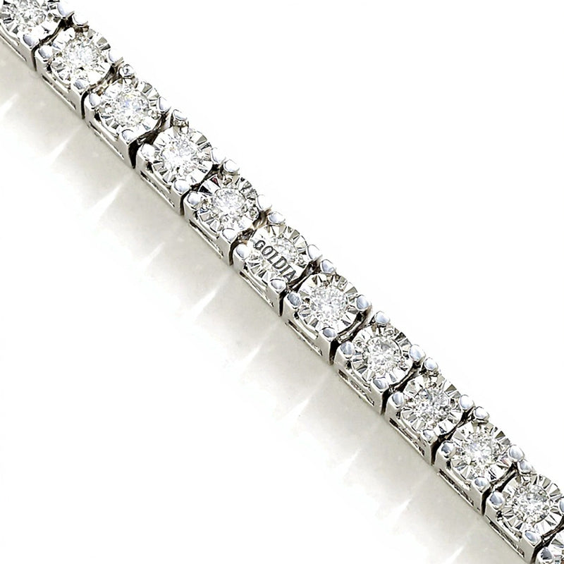 1.5 CT. TW Diamond Tennis Bracelet in Sterling Silver