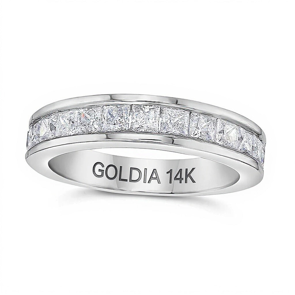 1.5 CT. TW Princess-Cut Diamond Wedding Band in 14K White Gold (I/SI2)