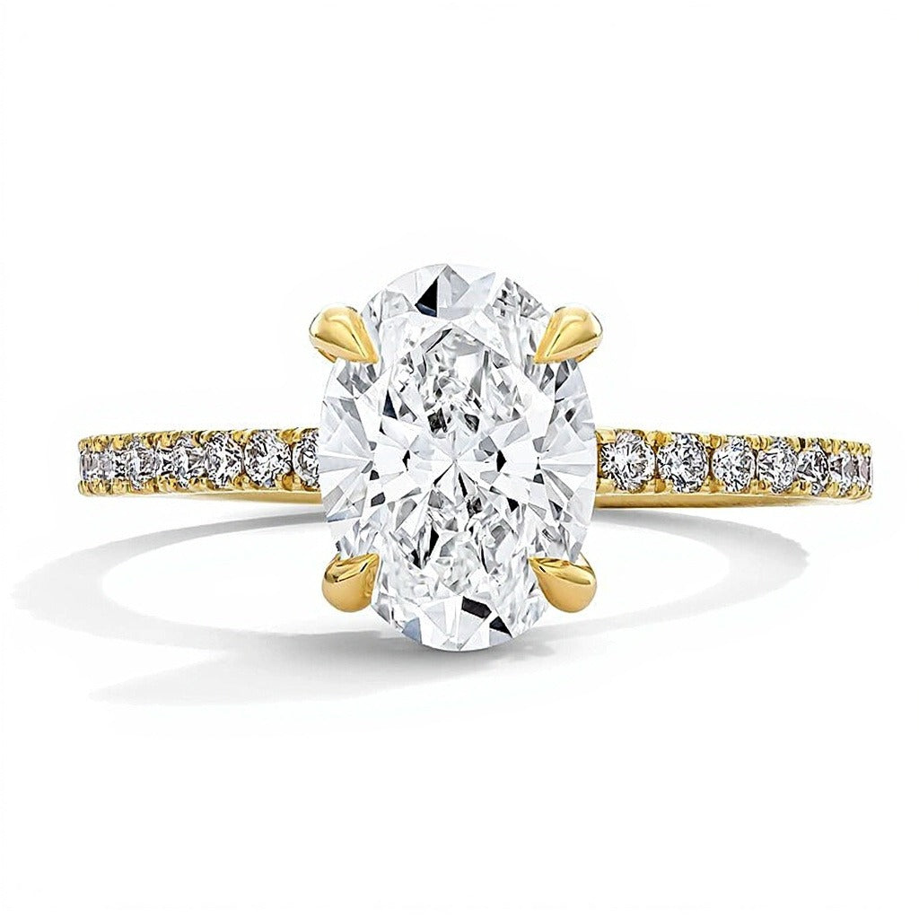 2.5 CT. TW Oval Lab-Grown Diamond Solitaire Engagement Ring in 18K Gold (D/IF)
