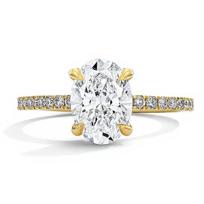 2.5 CT. TW Oval Lab-Grown Diamond Solitaire Engagement Ring in 18K Gold (D/IF)