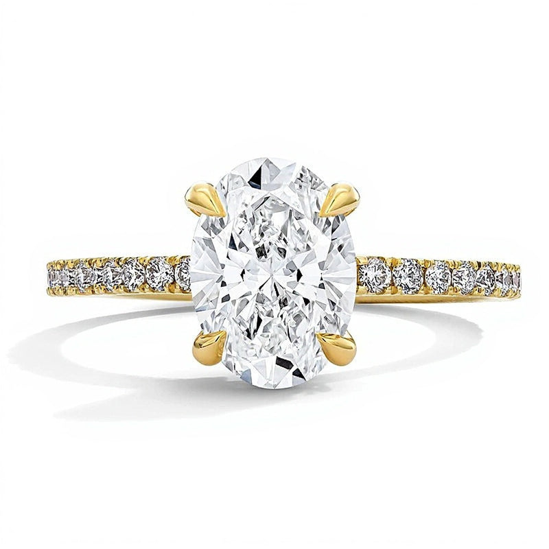 2.5 CT. TW Oval Lab-Grown Diamond Solitaire Engagement Ring in 18K Gold (D/IF)