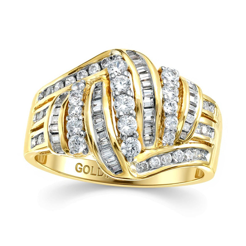 0.75 CT. TW Diamond Swirl Ring in 10K Gold