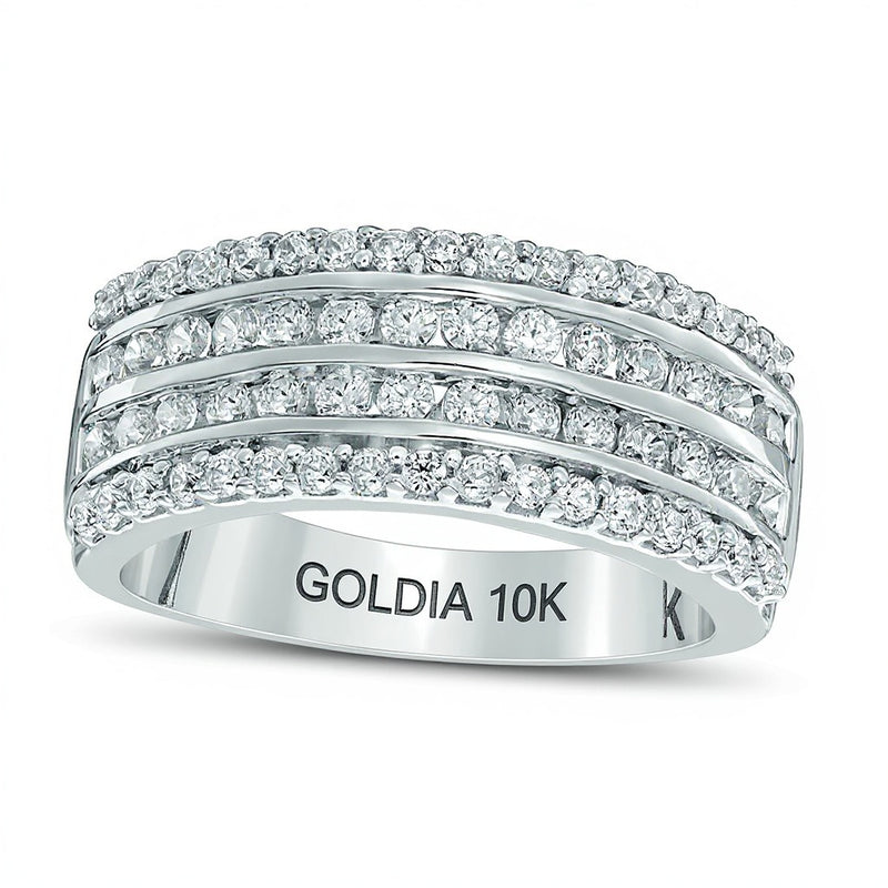 1.0 CT. TW Diamond Four Row Anniversary Band in 10K White Gold