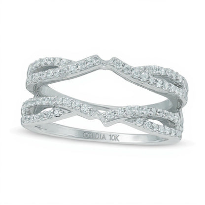 0.33 CT. TW Diamond Crossover Solitaire Enhancer in 10K White Gold