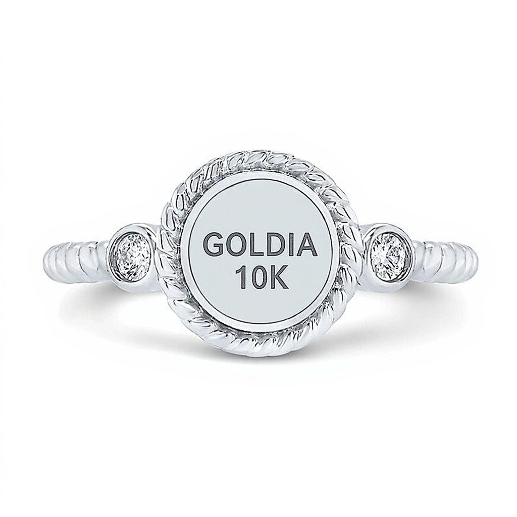 0.2 CT. TW Multi-Diamond Rope Frame Ring in 10K White Gold