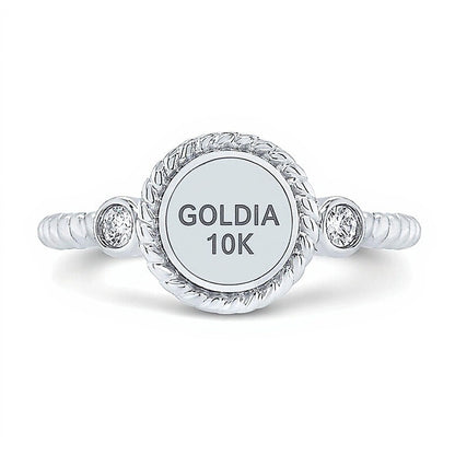 0.2 CT. TW Multi-Diamond Rope Frame Ring in 10K White Gold