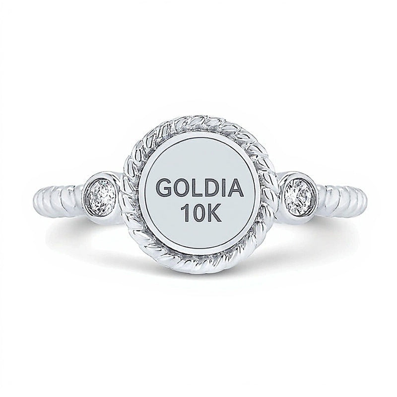 0.2 CT. TW Multi-Diamond Rope Frame Ring in 10K White Gold