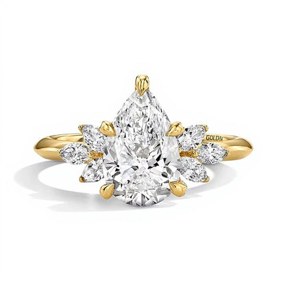 2.5 CT. TW Pear-Shaped Lab-Grown Diamond Ring in 14K Gold (F/VS2)