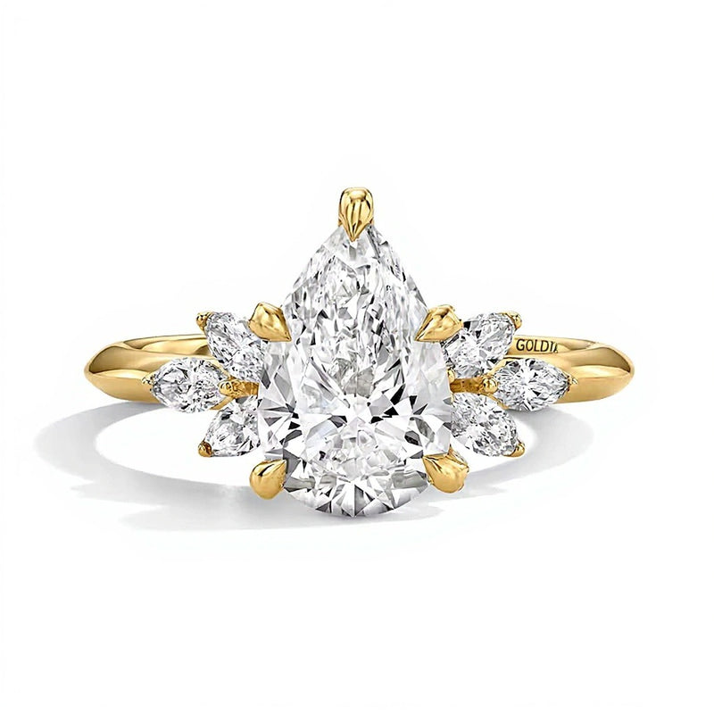 2.5 CT. TW Pear-Shaped Lab-Grown Diamond Ring in 14K Gold (F/VS2)