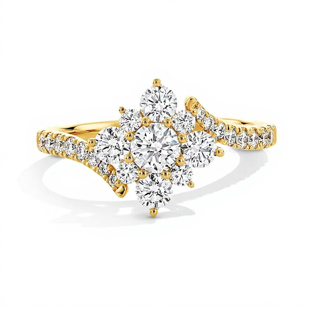 1.0 CT. TW Lab-Grown Multi-Diamond Bypass Ring in 10K Gold (F/VS2)