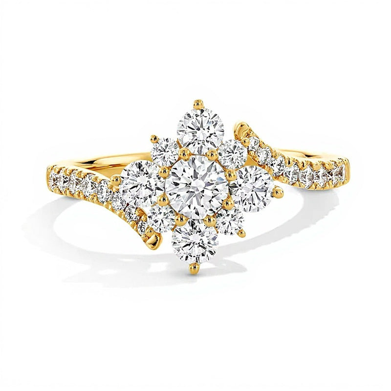 1.0 CT. TW Lab-Grown Multi-Diamond Bypass Ring in 10K Gold (F/VS2)