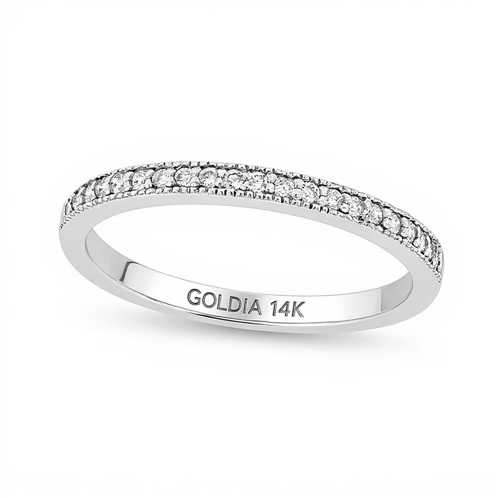 0.17 CT. TW Diamond Vintage-Style Wedding Band in 14K White Gold (I/SI2)