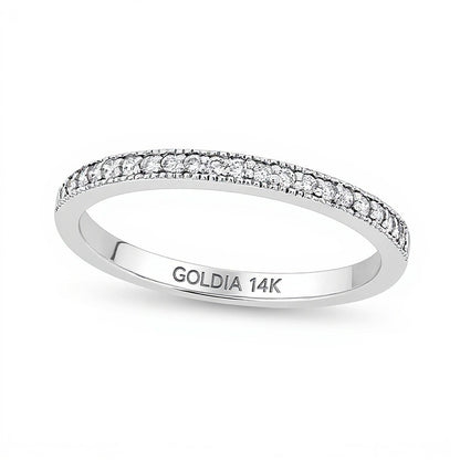 0.17 CT. TW Diamond Vintage-Style Wedding Band in 14K White Gold (I/SI2)
