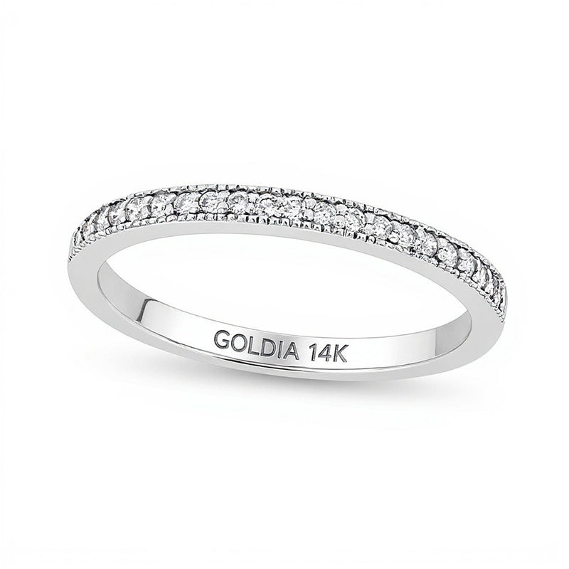 0.17 CT. TW Diamond Vintage-Style Wedding Band in 14K White Gold (I/SI2)