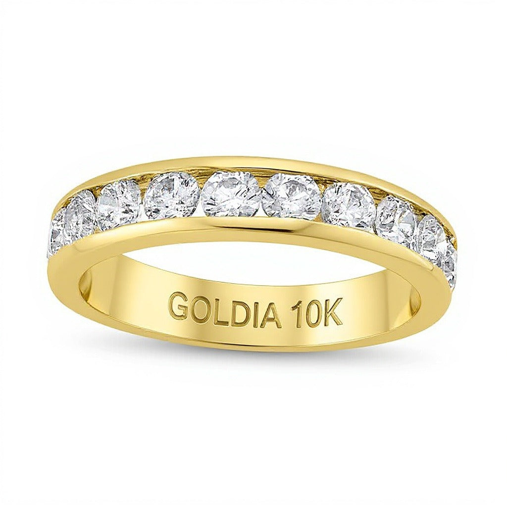 1.25 CT. TW Diamond Channel Eleven Stone Band in 10K Gold (I/I2)