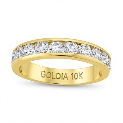 1.25 CT. TW Diamond Channel Eleven Stone Band in 10K Gold (I/I2)