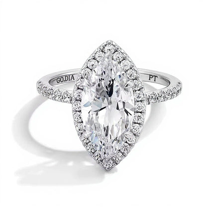 3.5 CT. TW Marquise-Cut Lab-Grown Diamond Frame Engagement Ring in Platinum (F/VS2)