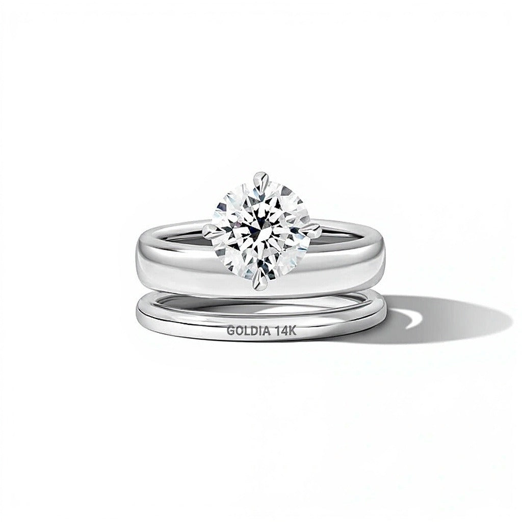 Zales x SHAHLA 2.0 CT. Lab-Grown Diamond Solitaire Double Donut Engagement Ring in 14K White Gold (F/VS2)
