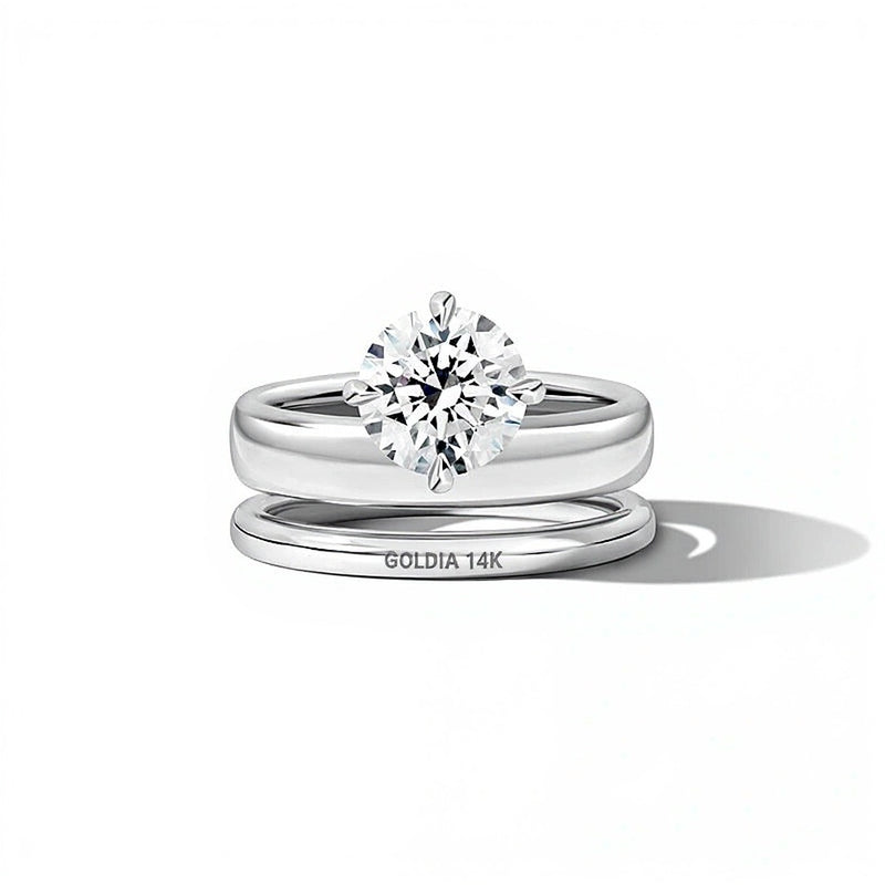 Zales x SHAHLA 2.0 CT. Lab-Grown Diamond Solitaire Double Donut Engagement Ring in 14K White Gold (F/VS2)