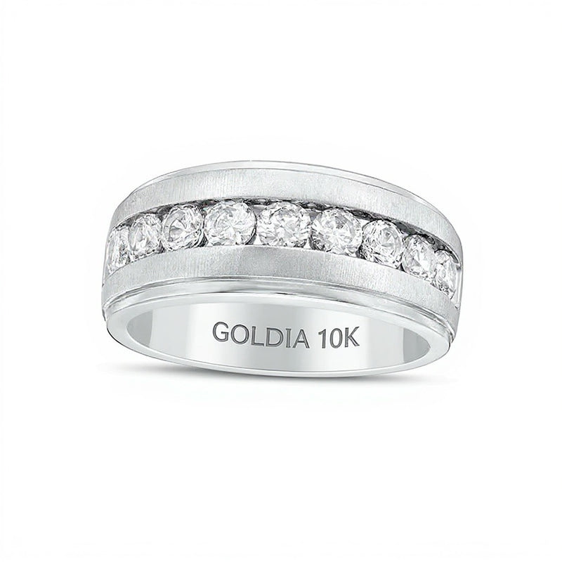 1.5 CT. TW Diamond Nine Stone Wedding Band in 10K White Gold