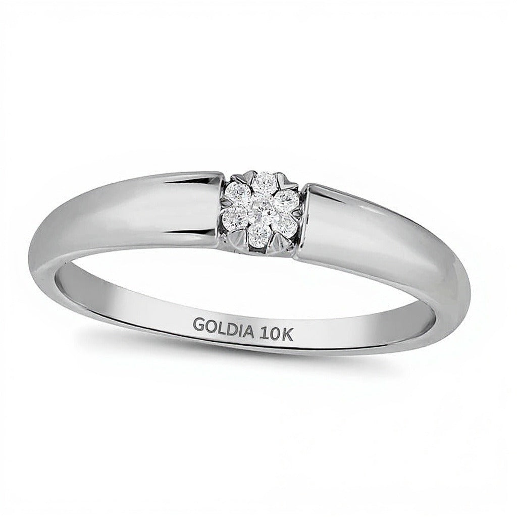 0.05 CT. TW Diamond Composite Split Shank Promise Ring in 10K White Gold