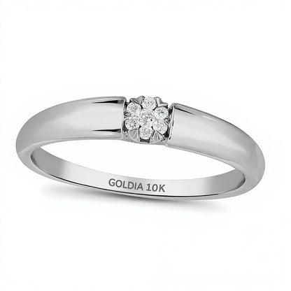 0.05 CT. TW Diamond Composite Split Shank Promise Ring in 10K White Gold