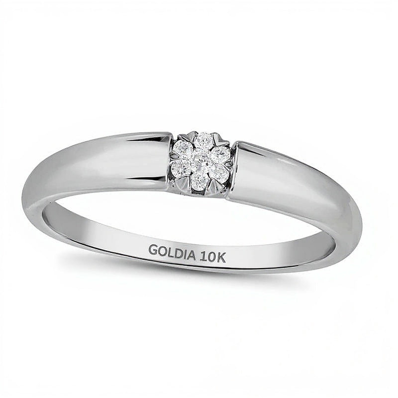 0.05 CT. TW Diamond Composite Split Shank Promise Ring in 10K White Gold