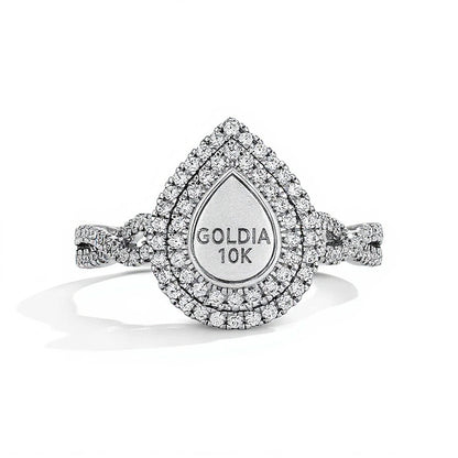 0.5 CT. TW Multi-Diamond Double Frame Engagement Ring in 10K White Gold