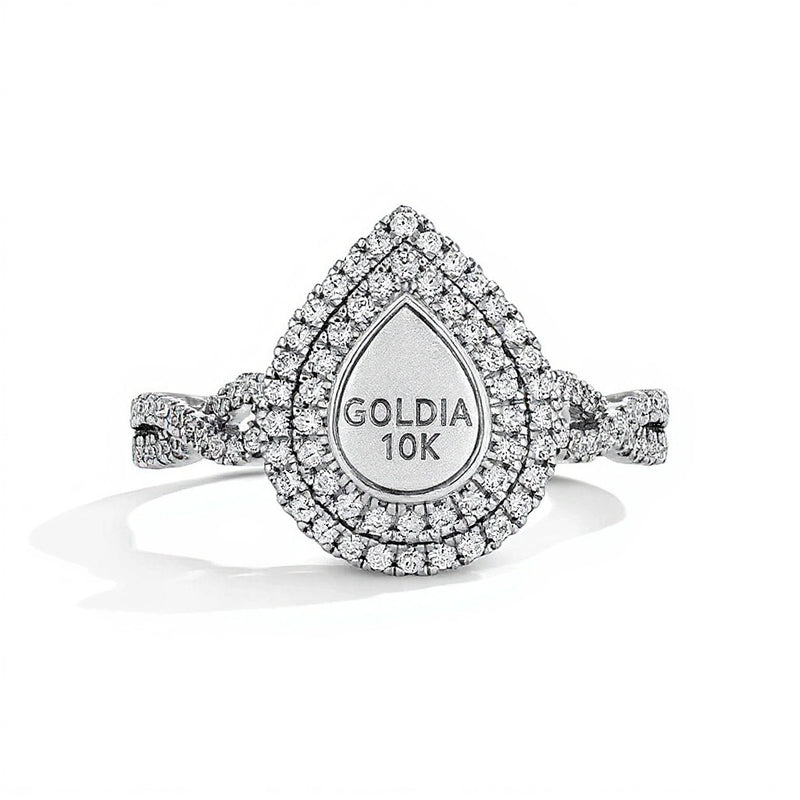 0.5 CT. TW Multi-Diamond Double Frame Engagement Ring in 10K White Gold