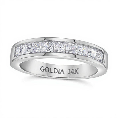 1.0 CT. TW Princess-Cut Diamond Nine Stone Wedding Band in 14K White Gold (I/SI2)