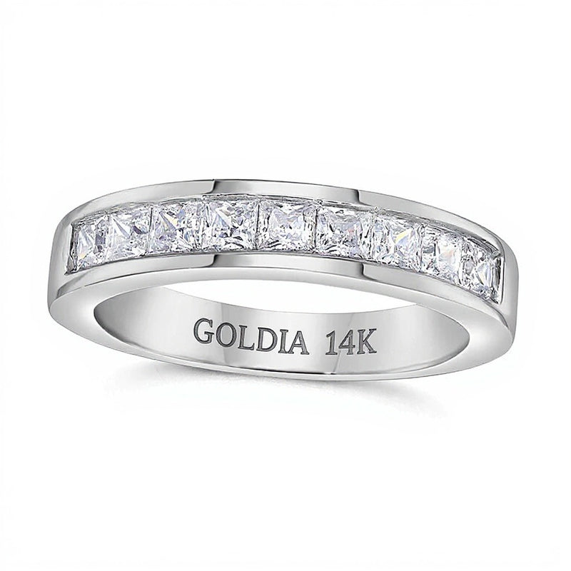 1.0 CT. TW Princess-Cut Diamond Nine Stone Wedding Band in 14K White Gold (I/SI2)