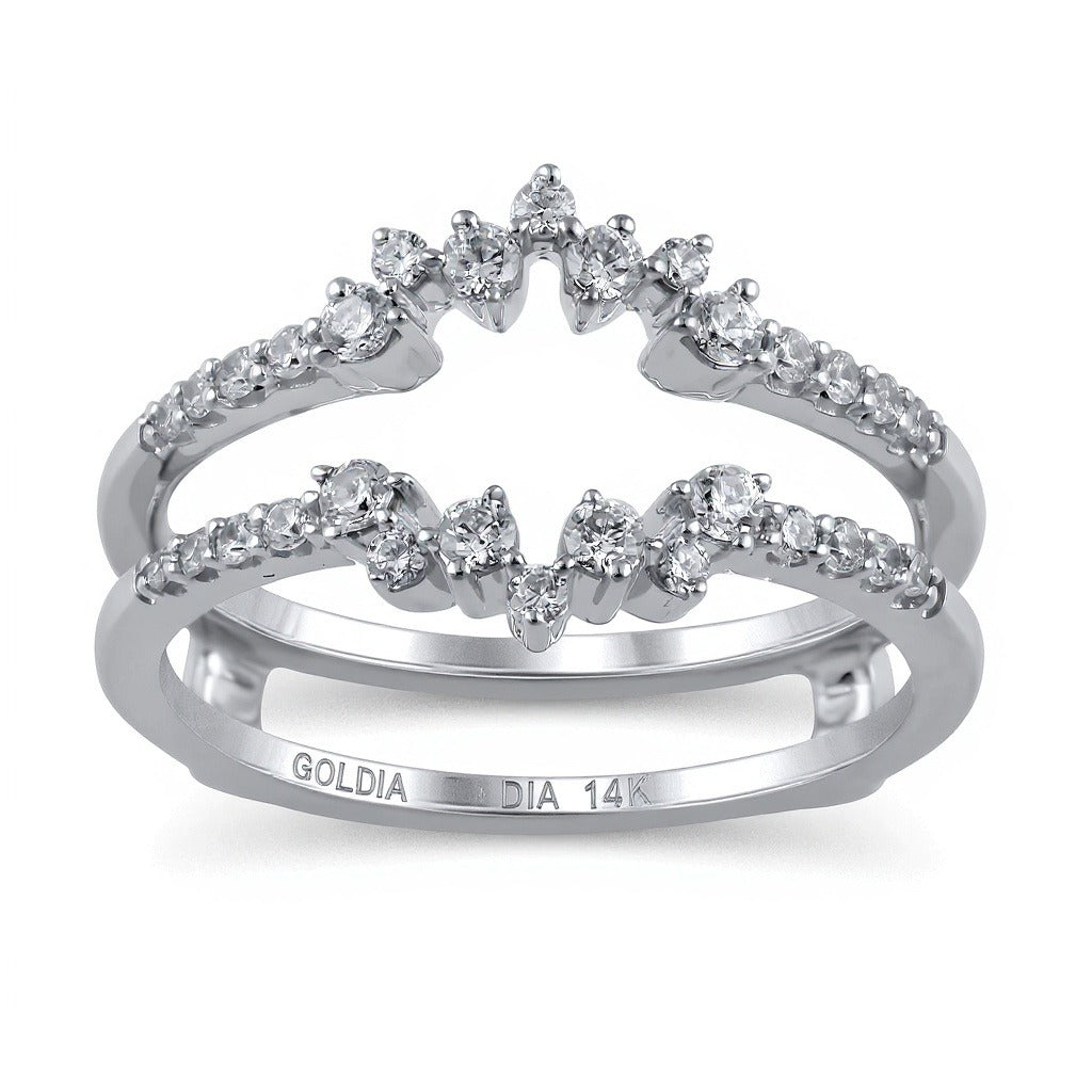 0.38 CT. TW Diamond Zig-Zaq Starburst Solitaire Enhancer in 14K White Gold