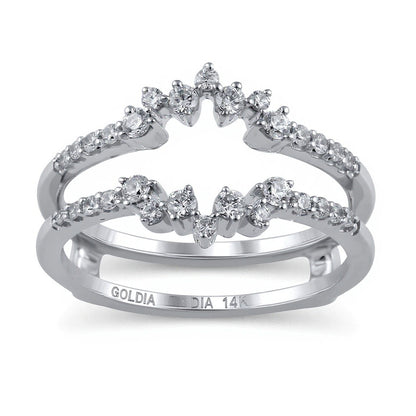 0.38 CT. TW Diamond Zig-Zaq Starburst Solitaire Enhancer in 14K White Gold