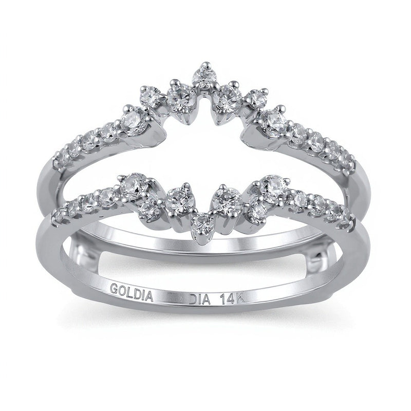 0.38 CT. TW Diamond Zig-Zaq Starburst Solitaire Enhancer in 14K White Gold
