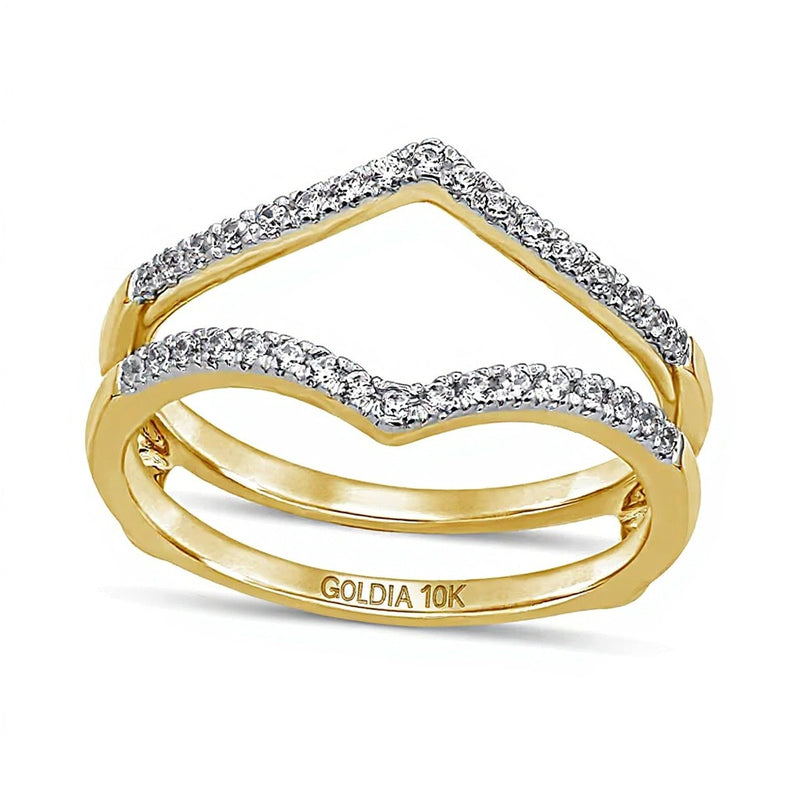 0.2 CT. TW Diamond Chevron Solitaire Enhancer in 10K Gold