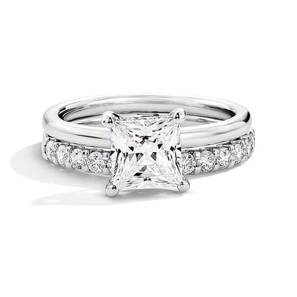 2.0 CT. TW Princess-Cut Lab-Grown Diamond Bridal Set in 14K White Gold (F/VS2)