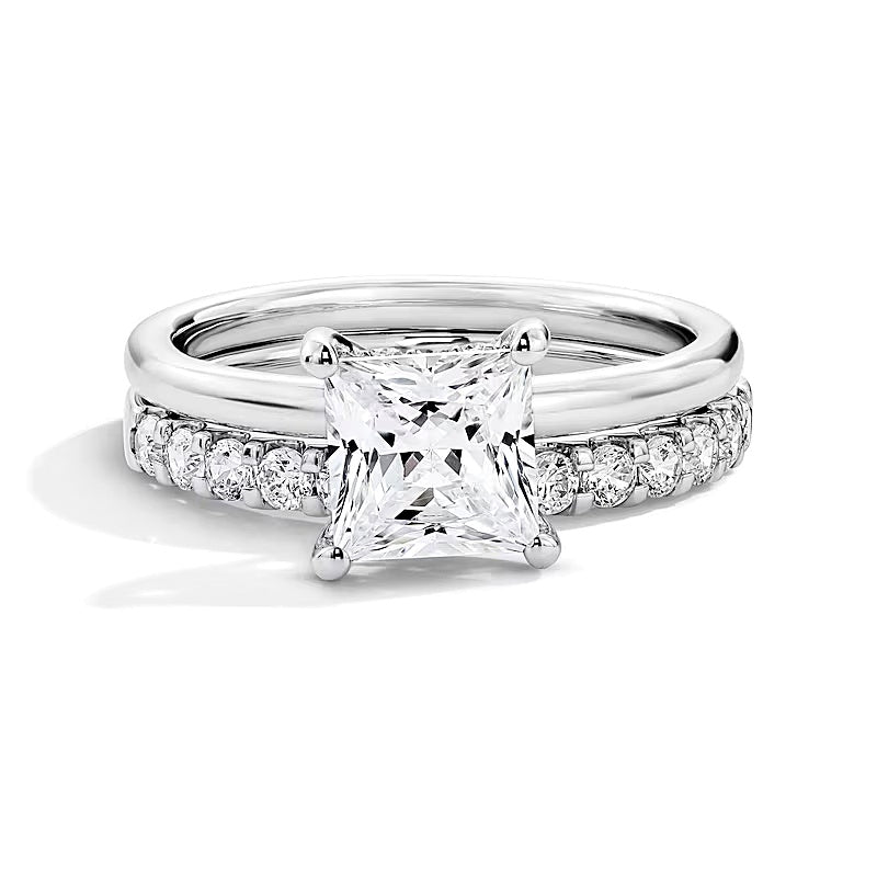 2.0 CT. TW Princess-Cut Lab-Grown Diamond Bridal Set in 14K White Gold (F/VS2)