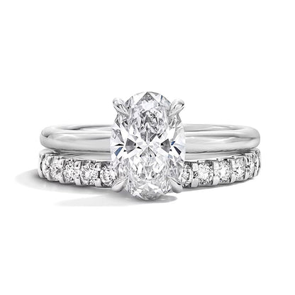 2.0 CT. TW Oval Lab-Grown Diamond Bridal Set in 14K White Gold (F/VS2)