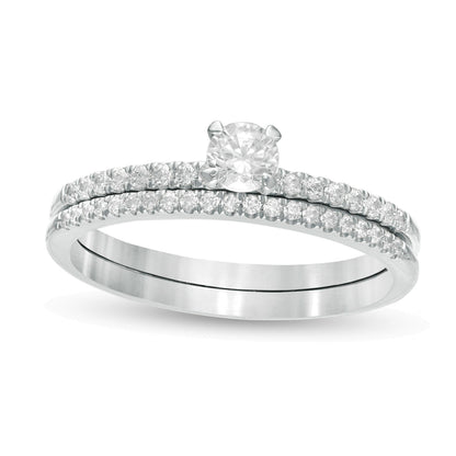 0.5 CT. TW Diamond Bridal Set in 10K White Gold
