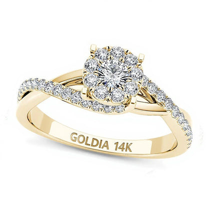 0.5 CT. TW Diamond Bypass Engagement Ring in 14K Gold