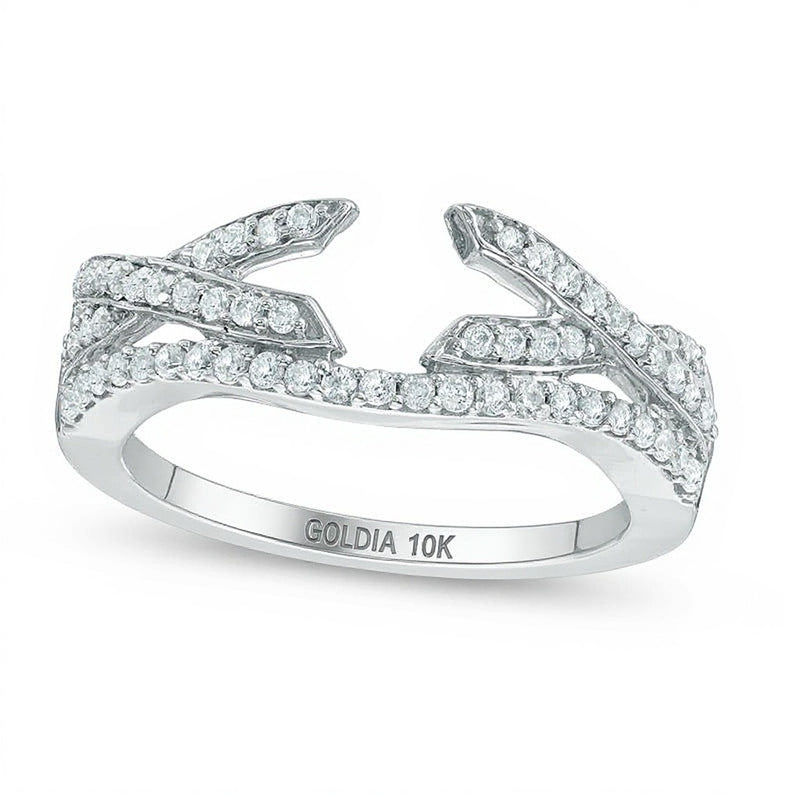 0.33 CT. TW Diamond Twist Solitaire Enhancer in 10K White Gold