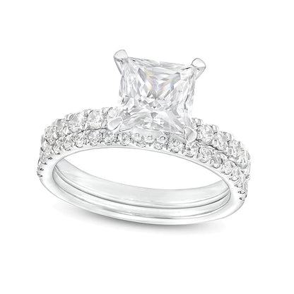 2.88 CT. TW Princess-Cut Lab-Grown Diamond Bridal Set in 14K White Gold (I/SI2)