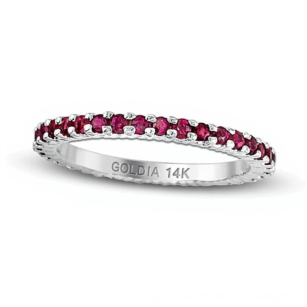 Ruby Eternity Band in 14K White Gold