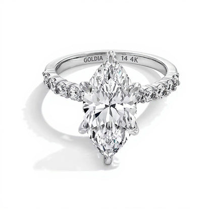 4.5 CT. TW Marquise-Cut Lab-Grown Diamond Engagement Ring in 14K White Gold (F/VS2)