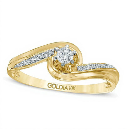 Diamond Accent Bypass Promise Ring in 10K Gold